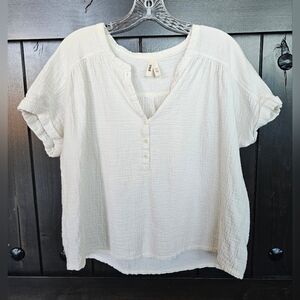 PACT 100% Organic Cotton Gauze Top Sz M